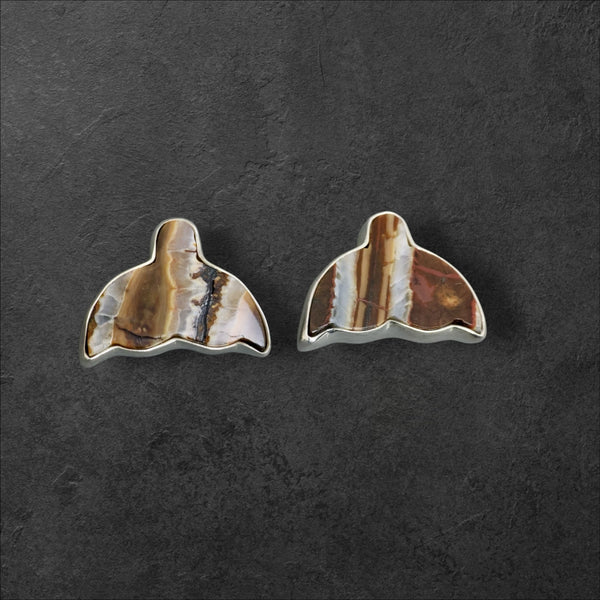 Mammoth Tooth Whale Tail Earrings