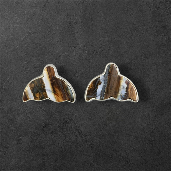 Mammoth Tooth Whale Tail Earrings
