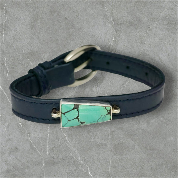 Turquoise & Leather Bracelet
