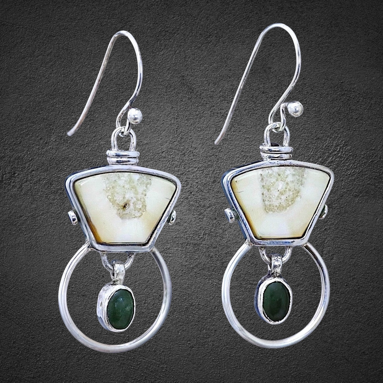 Ivory & Jade Earrings