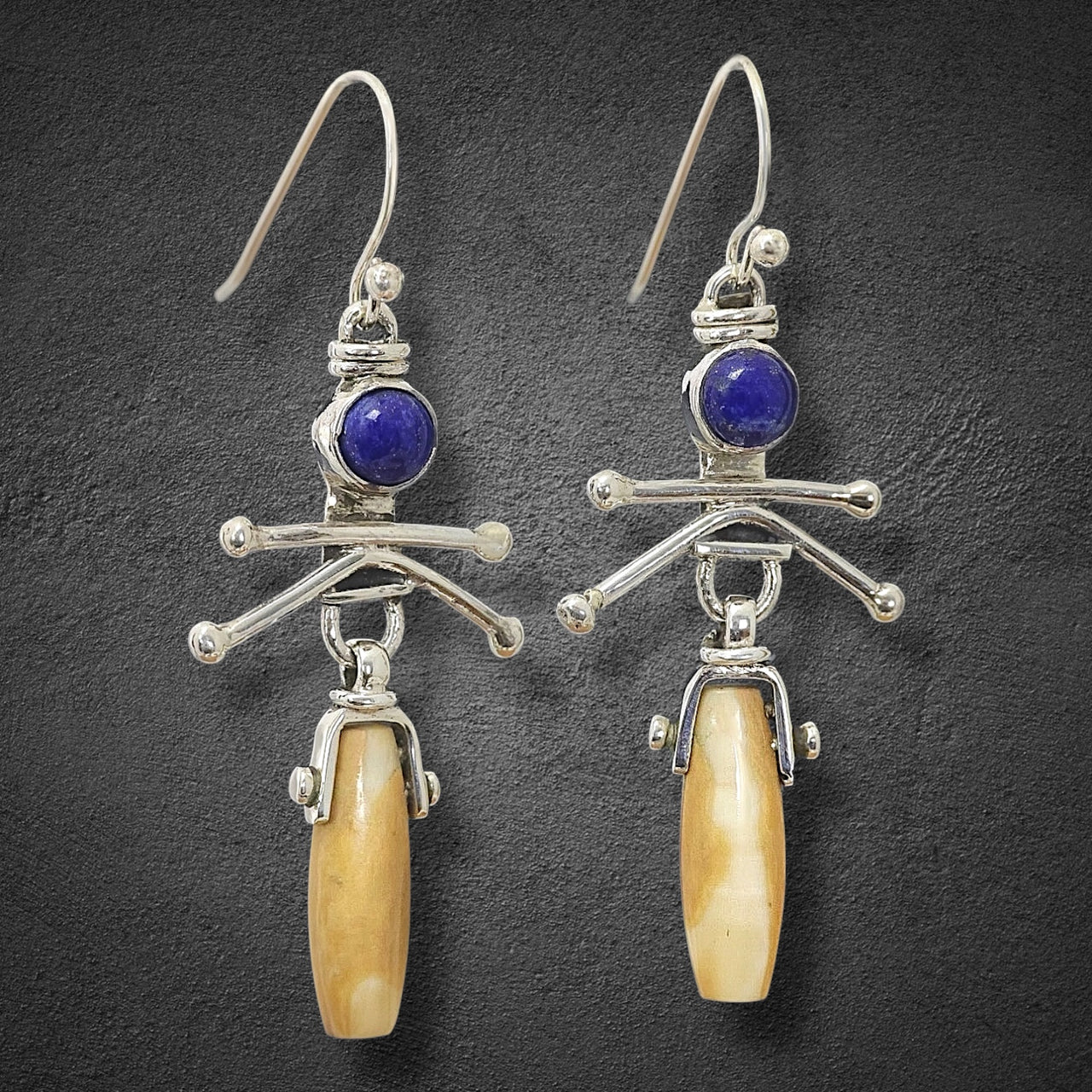 Ivory & Lapis Earrings