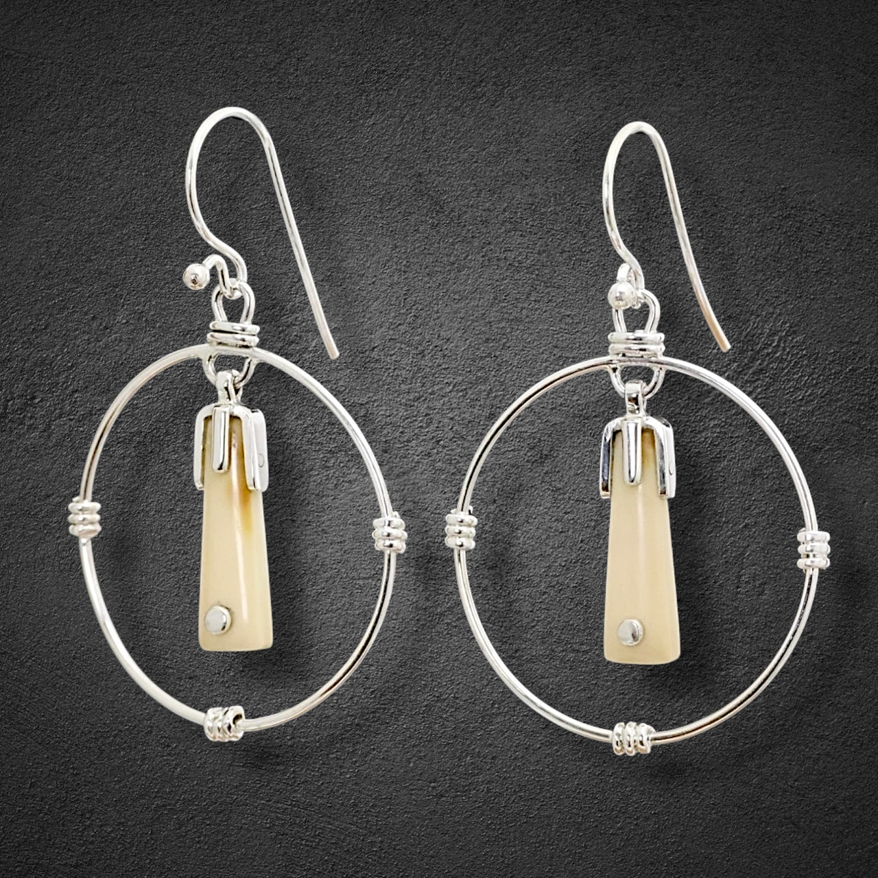 Ivory Hoop Earrings