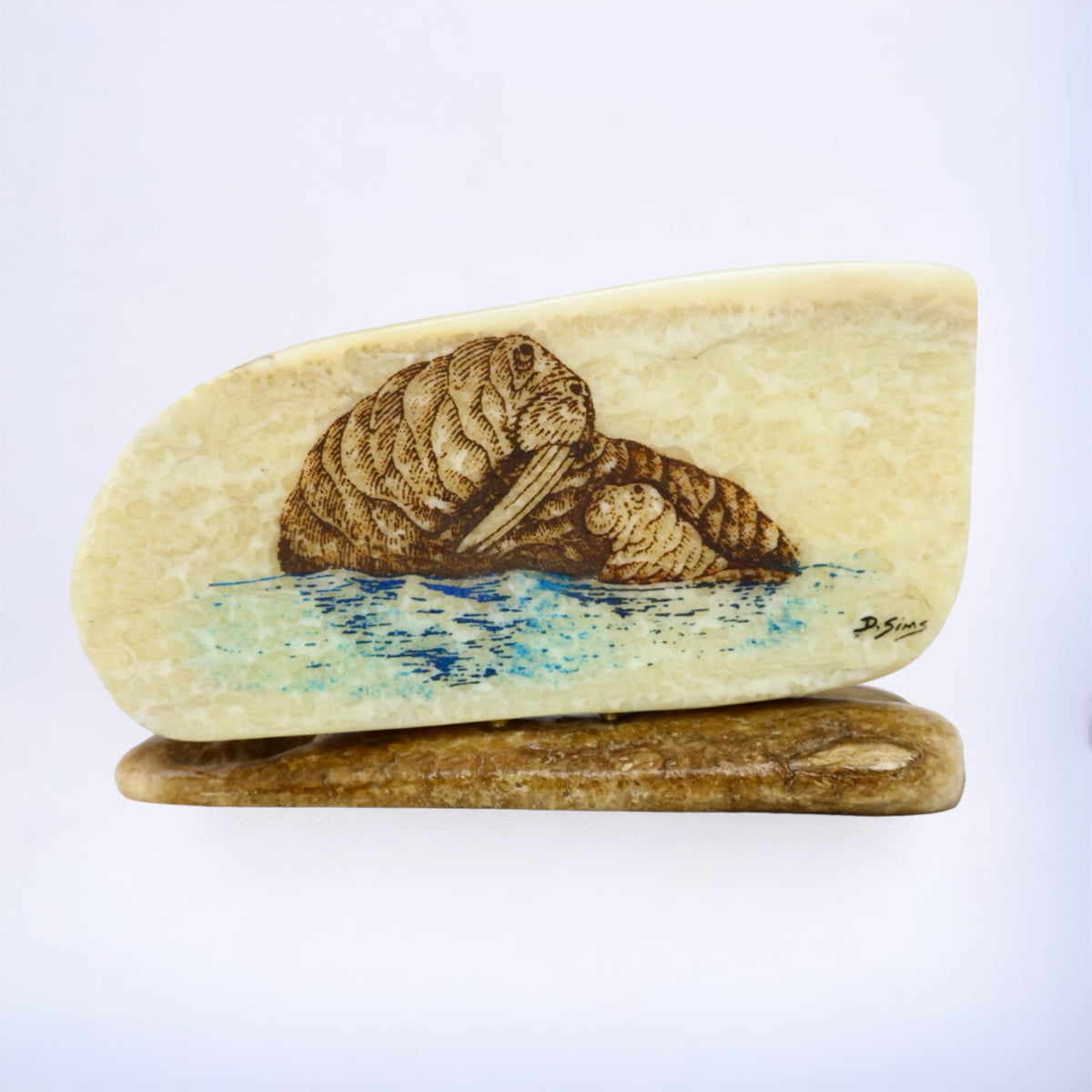 Scrimshaw Walrus Fish Creek Company Scrimshaw walrus fish creek company