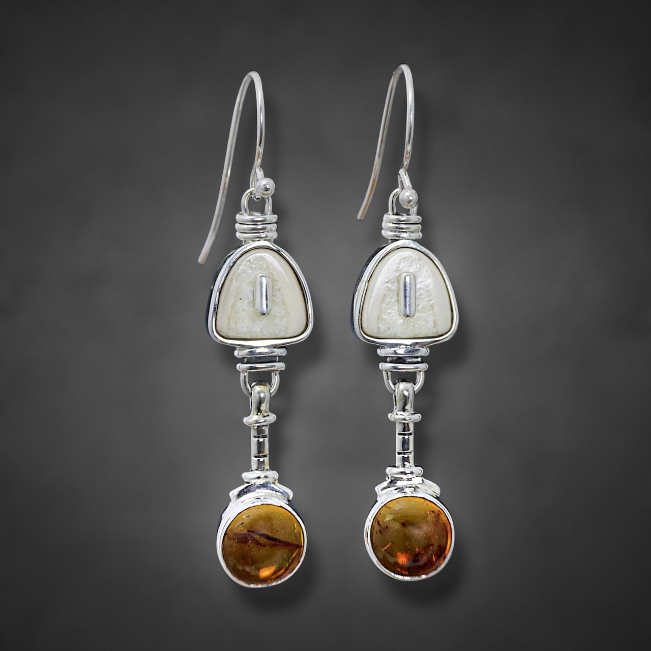 Ivory & Amber Earrings