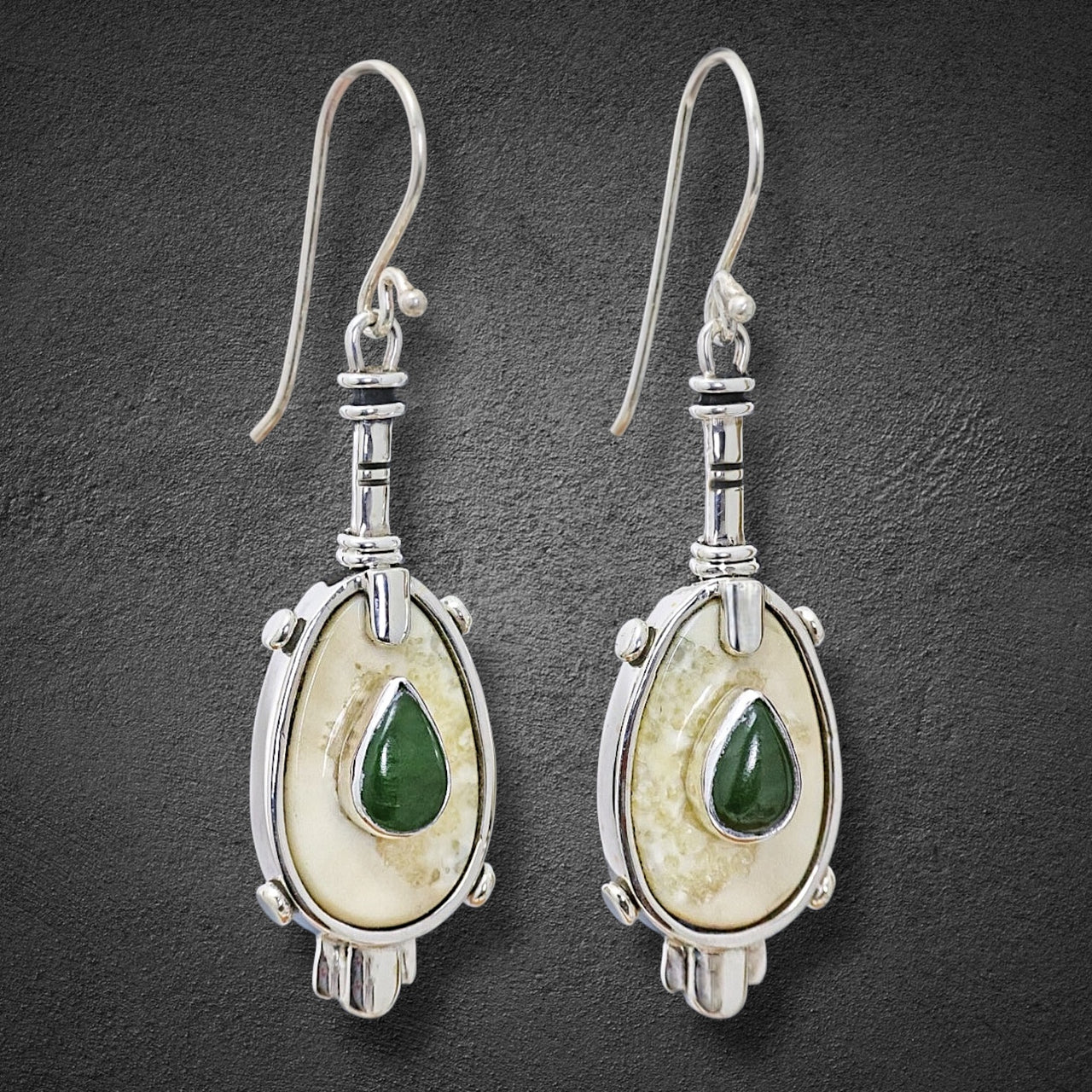 Ivory & Jade Earrings