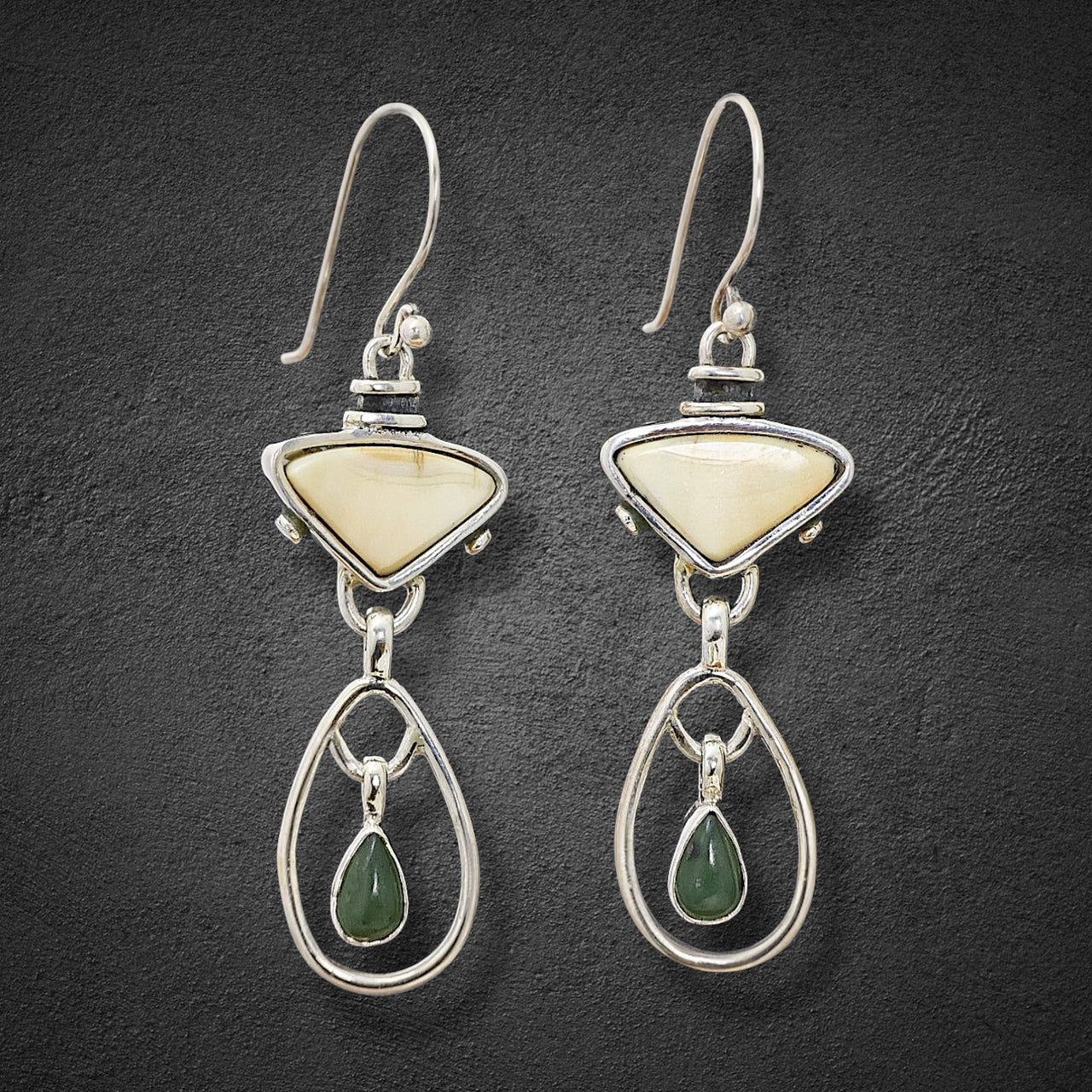 Ivory & Jade Earrings