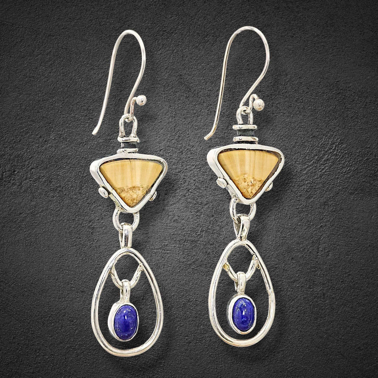 Ivory & Lapis Earrings