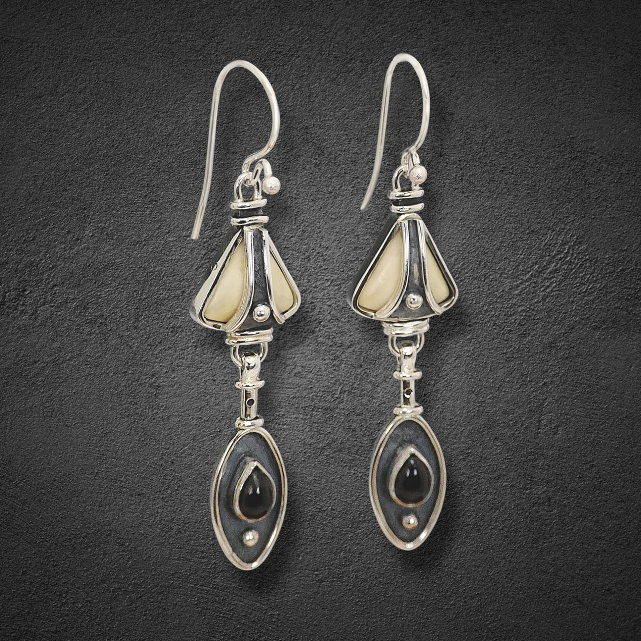 Ivory & Onxy Earrings