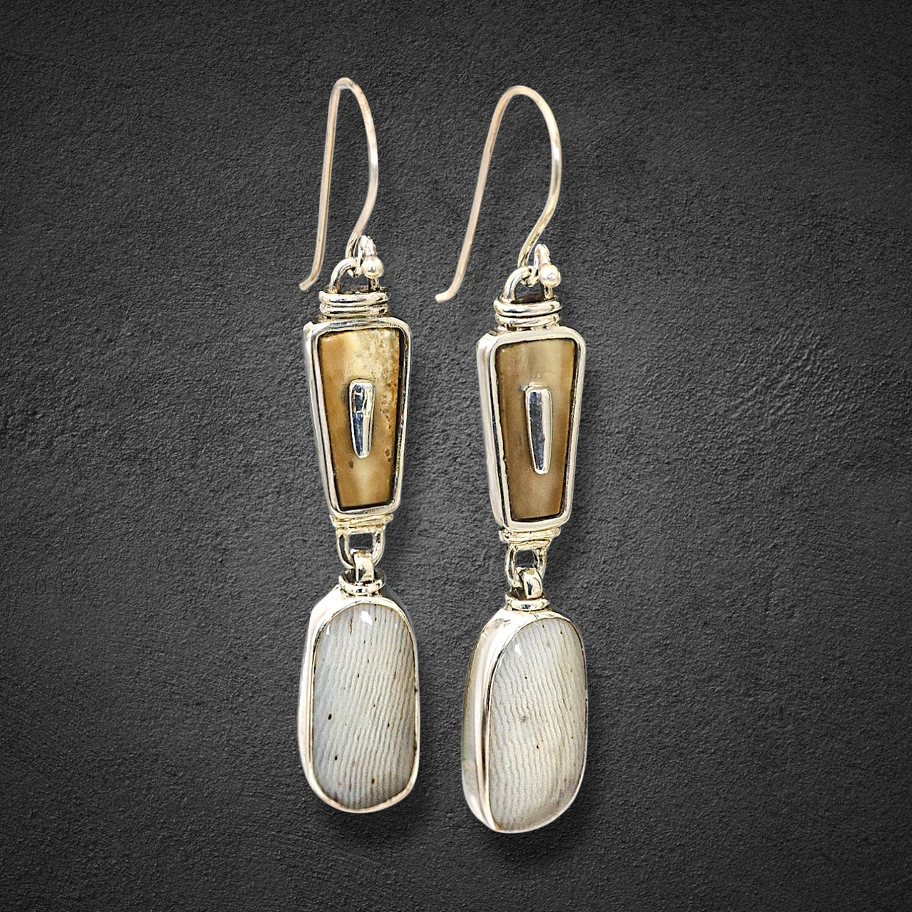 Ivory & Agate Earrings