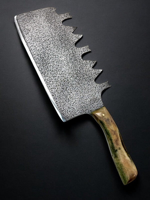 Cleaver 8" - Antler Handle w/Teeth