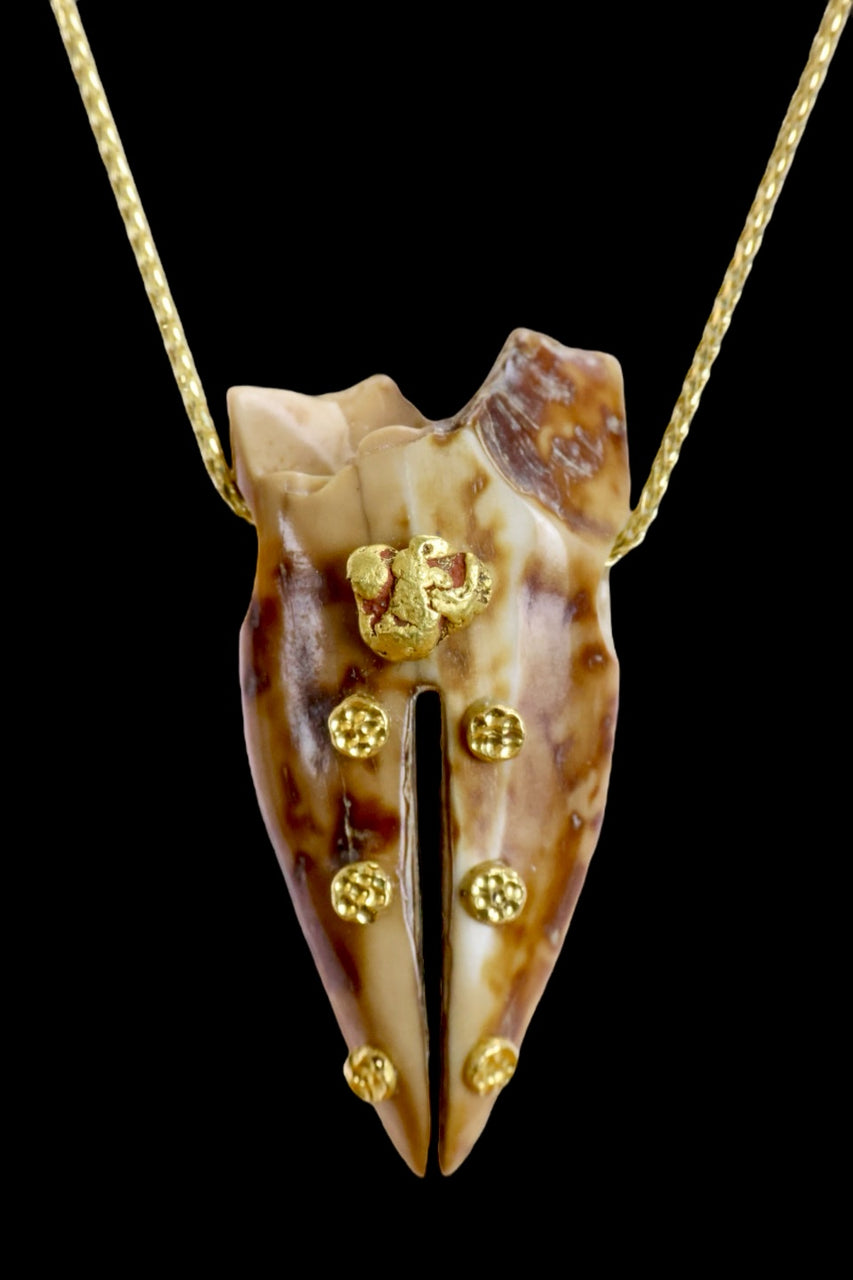 Ivory & Gold Nugget Pendant