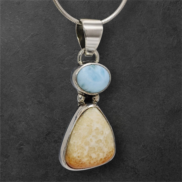 Ivory & Larimar Pendant