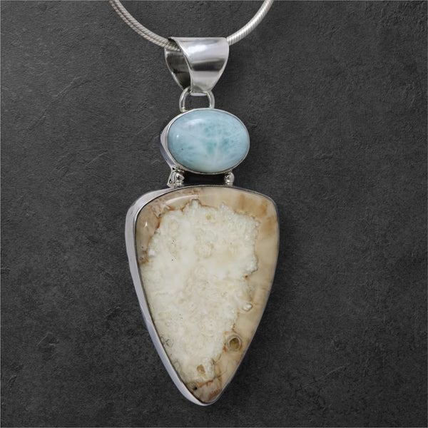 Ivory & Larimar Pendant