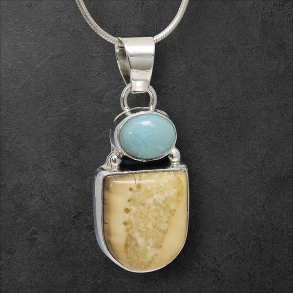 Ivory & Larimar Pendant