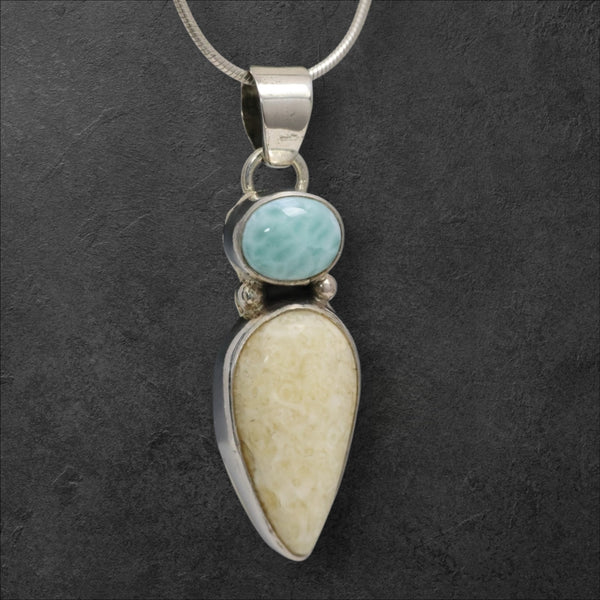 Ivory & Larimar Pendant
