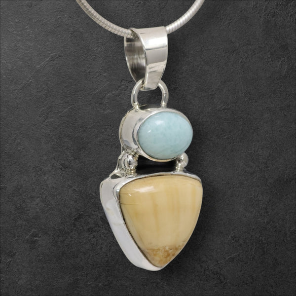 Ivory & Larimar Pendant