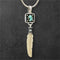 Ivory Feather & Turquoise Pendant