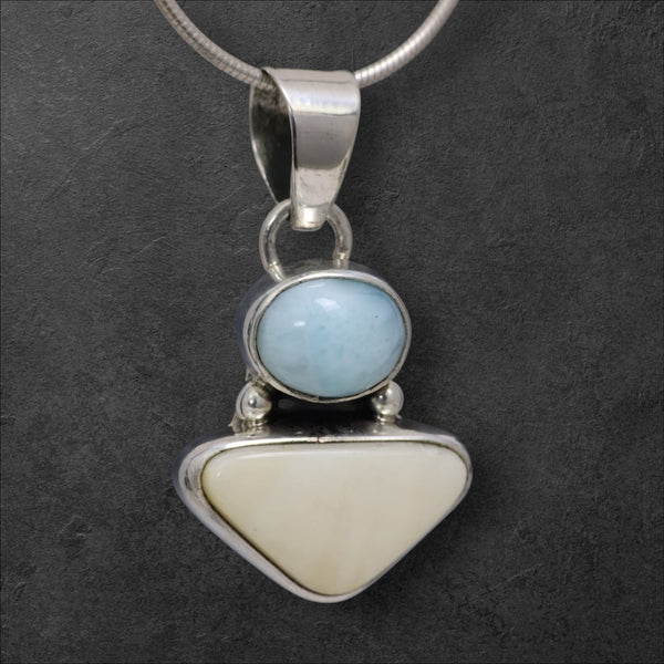 Ivory & Larimar Pendant