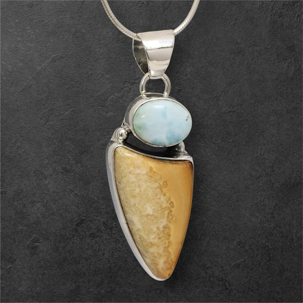 Ivory & Larimar Pendant