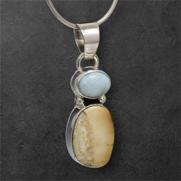 Ivory & Larimar Pendant