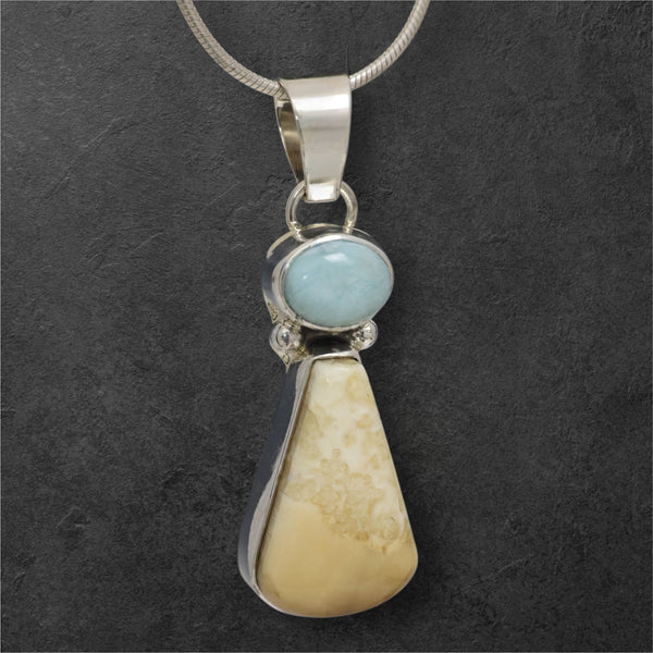 Ivory & Larimar Pendant