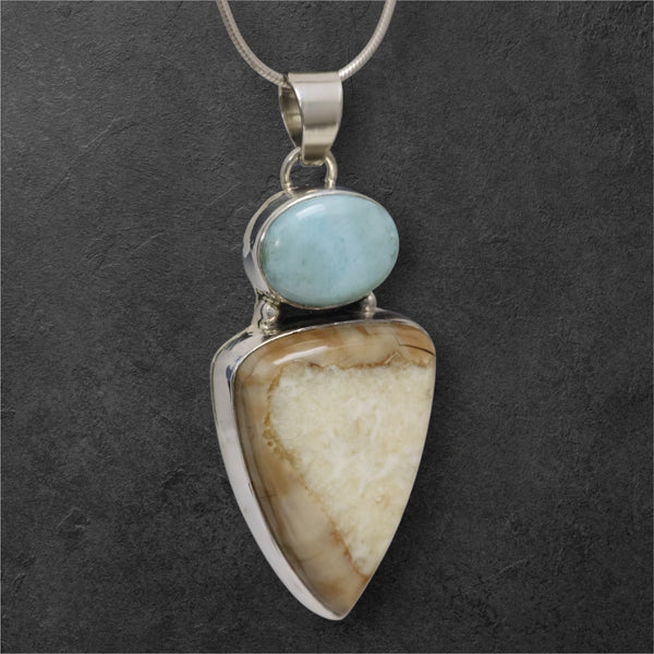 Ivory & Larimar Pendant