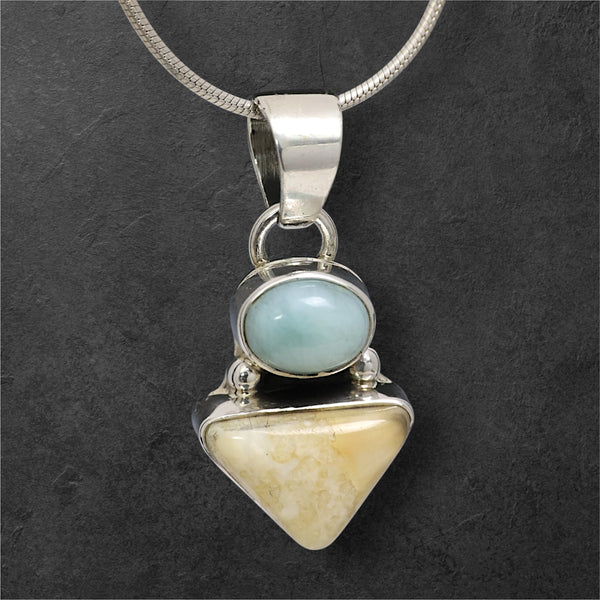 Ivory & Larimar Pendant