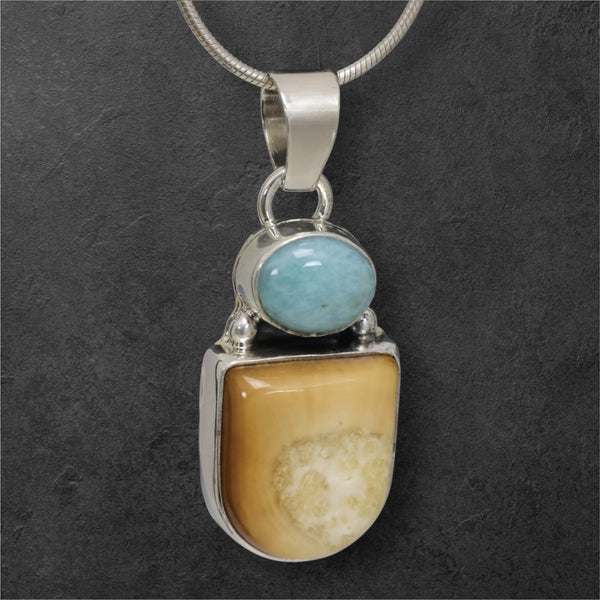 Ivory & Larimar Pendant