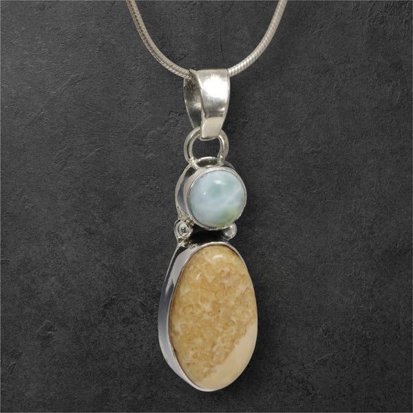 Ivory & Larimar Pendant