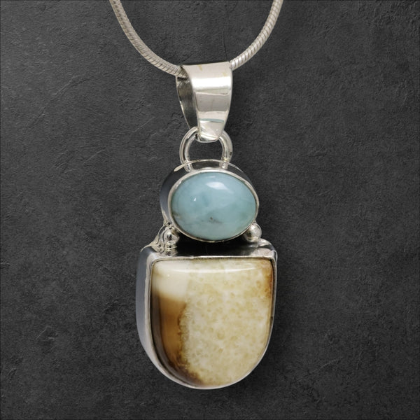 Ivory & Larimar Pendant
