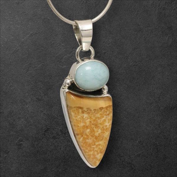 Ivory & Larimar Pendant