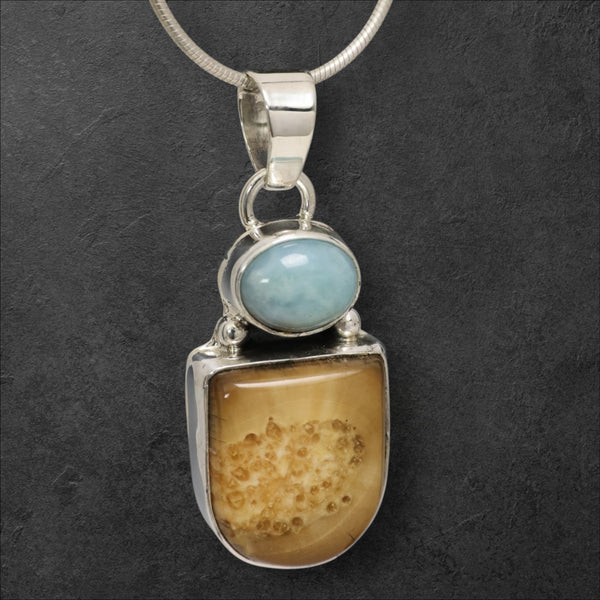 Ivory & Larimar Pendant
