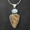 Mammoth Tooth & Larimar Pendant