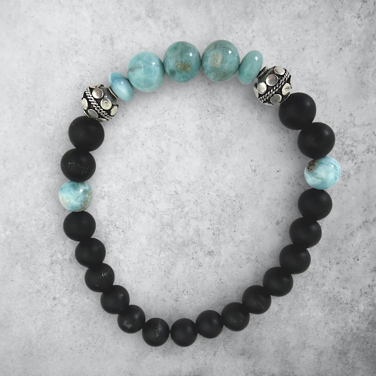 Larmimar & Jet Bracelet