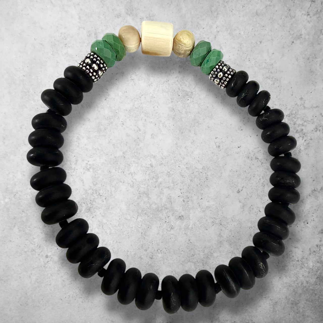Ivory Turquoise & Jet Bracelet