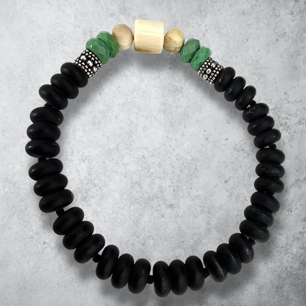 Ivory Turquoise & Jet Bracelet