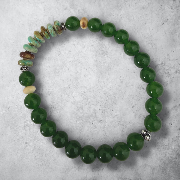 Ivory Turquoise & Jade Bracelet
