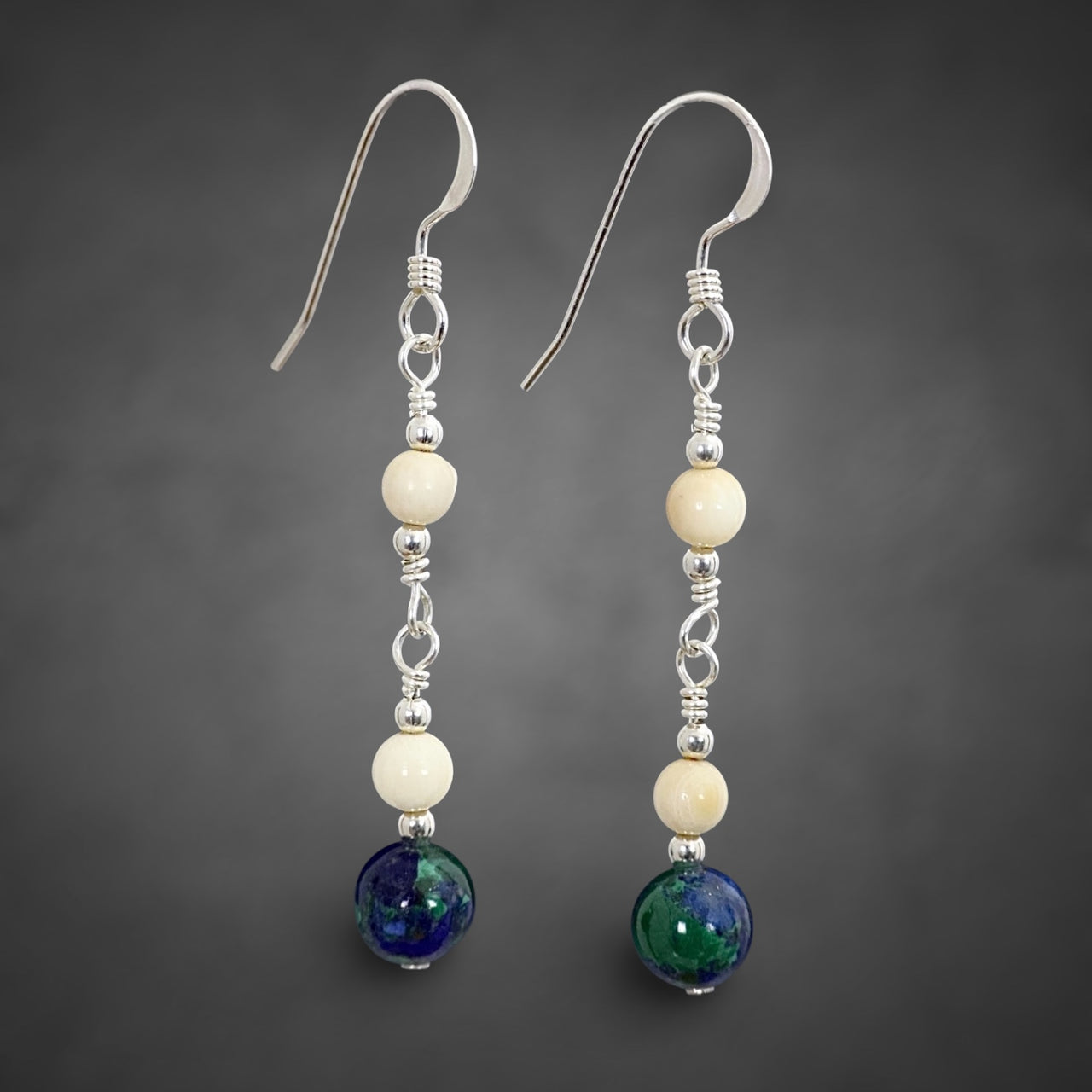 Ivory & Azurite Earrings