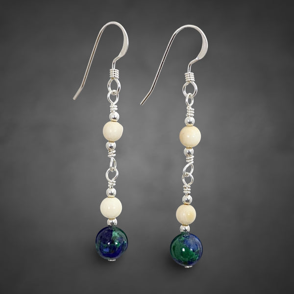 Ivory & Azurite Earrings