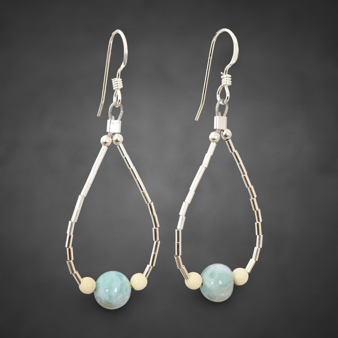 Ivory & Larimar Earrings