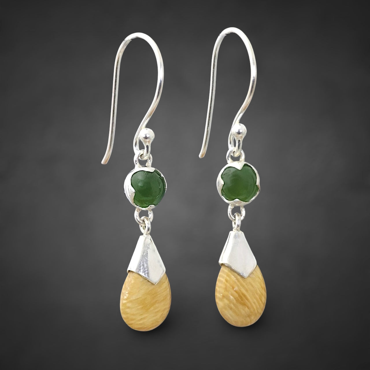 Ivory & Jade Earrings