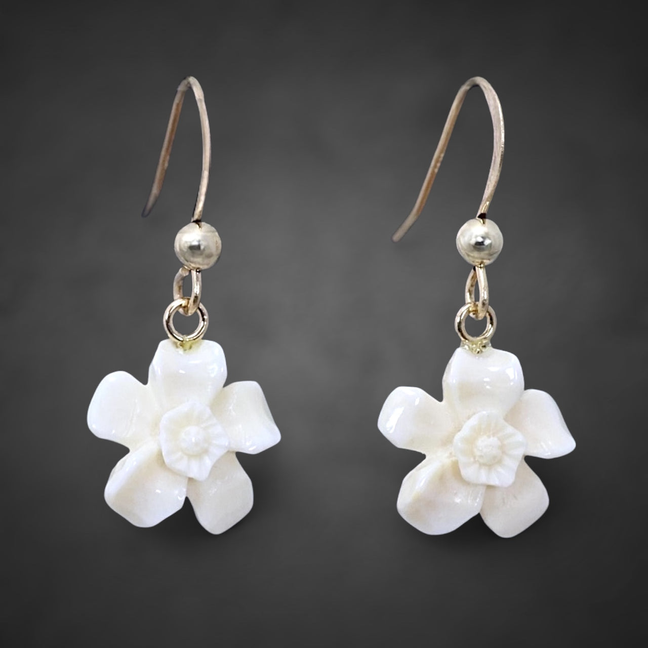 Forget-Me-Not Gold Drop Earrings