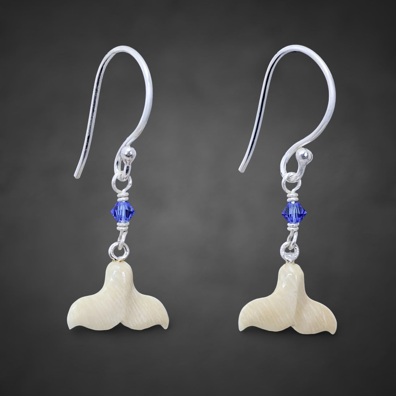 Whale Tail Ivory Earrings