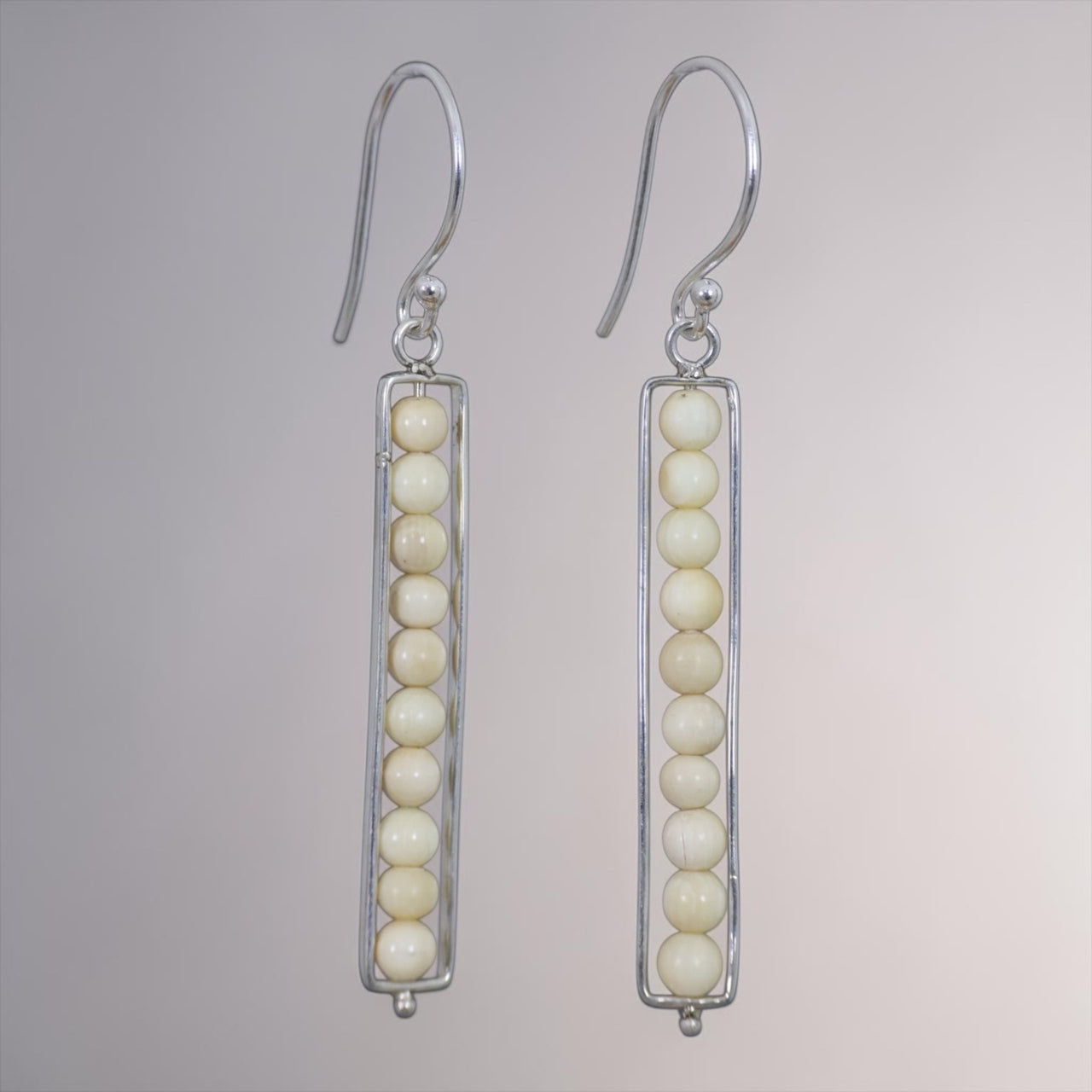 Beaded Silver Earrings