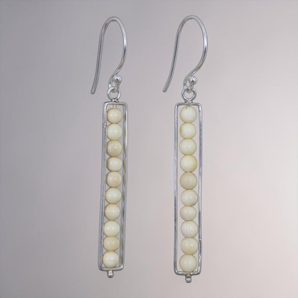 Beaded Silver Earrings