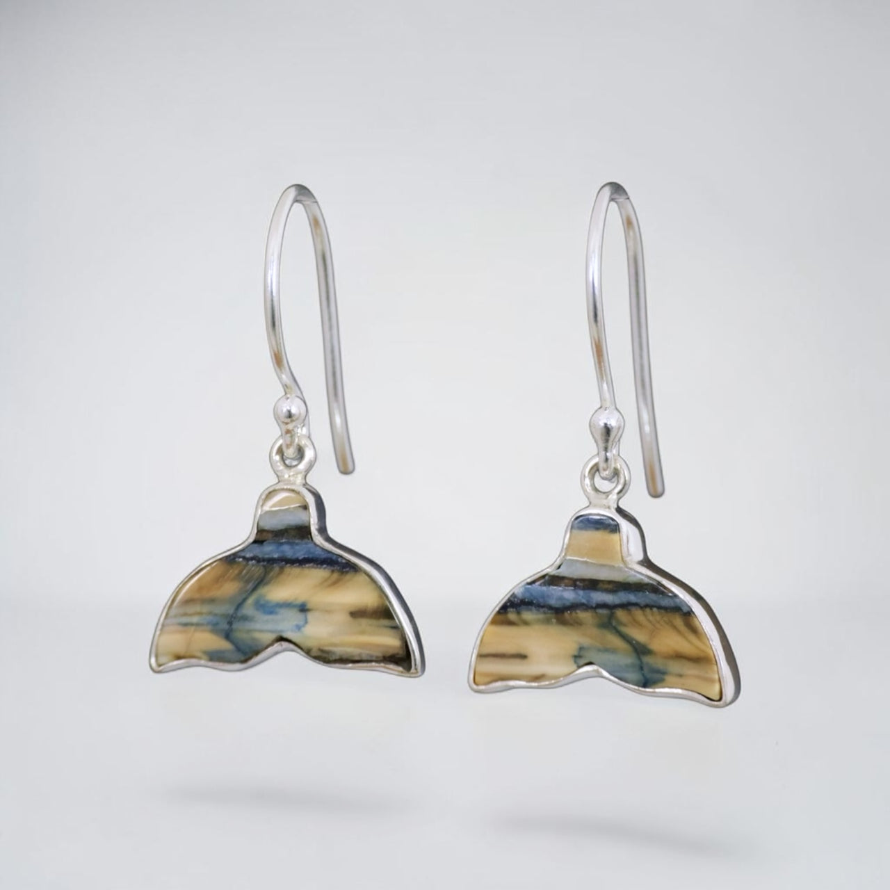 Mammoth Tooth Whale Tail Earrings