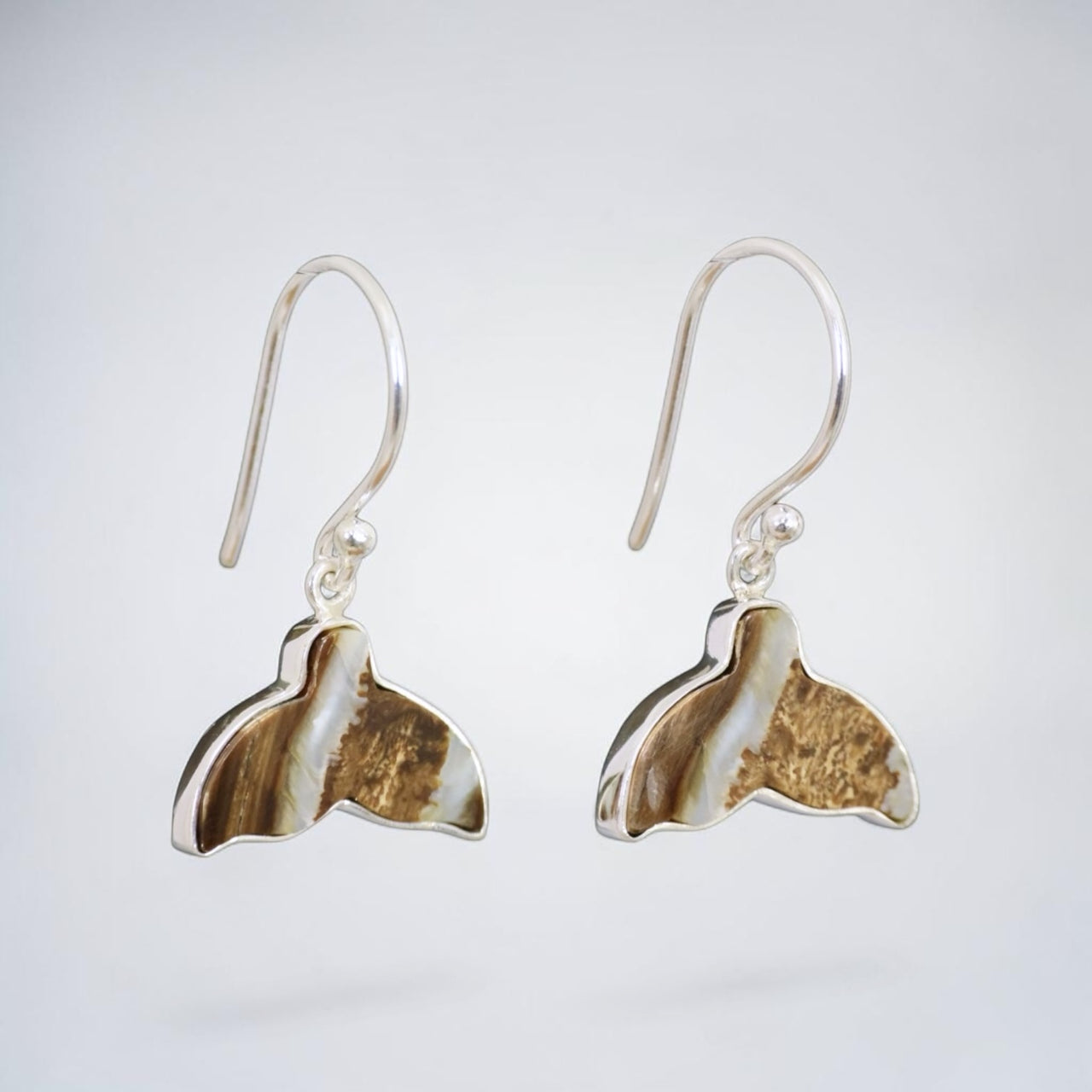 Mammoth Tooth Whale Tail Earrings