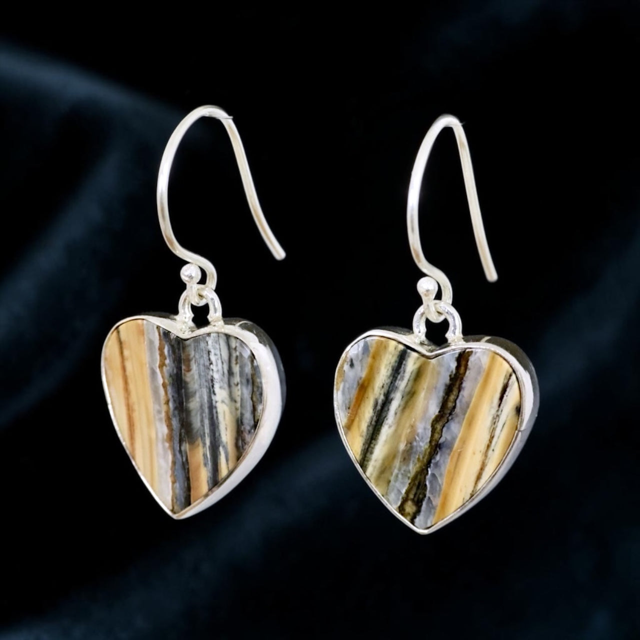 Mammoth Tooth Heart Earrings