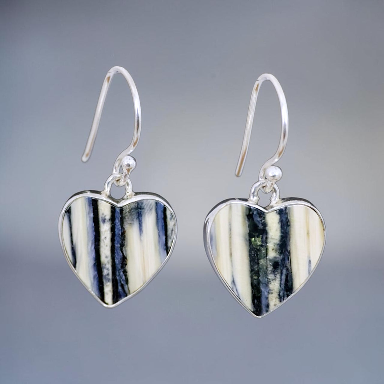 Mammoth Tooth Heart Earrings