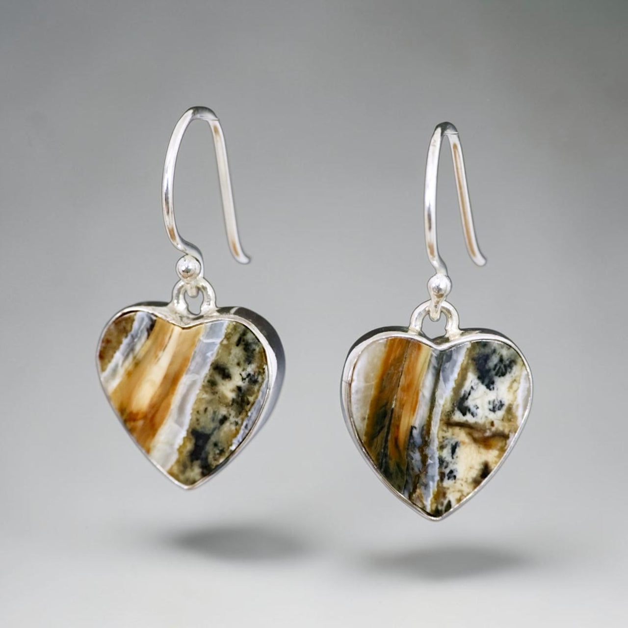 Mammoth Tooth Heart Earrings